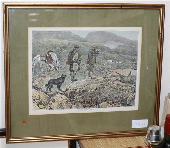 After Archibald Thorburn, photolithograph, Grouse in moorland, signed in pencil, 39 x 52cm, and a coloured